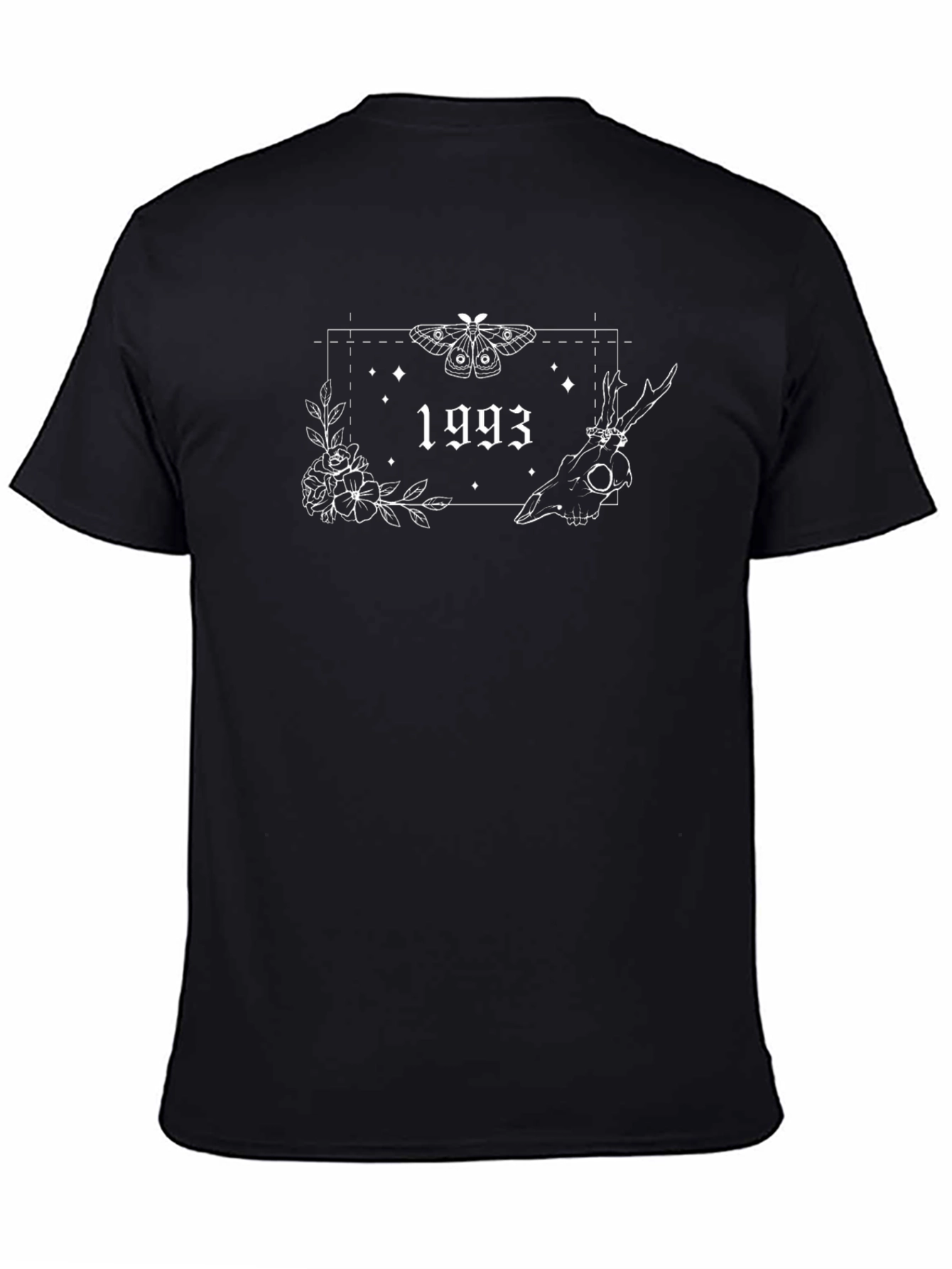 1993 Moth & Skull Graphic Tee - Black