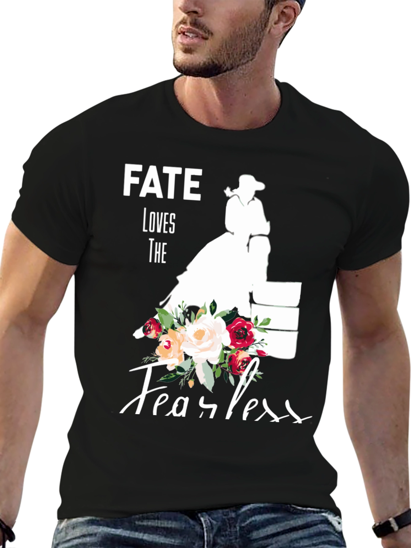 Fate Loves The Fearless Black Graphic Tee