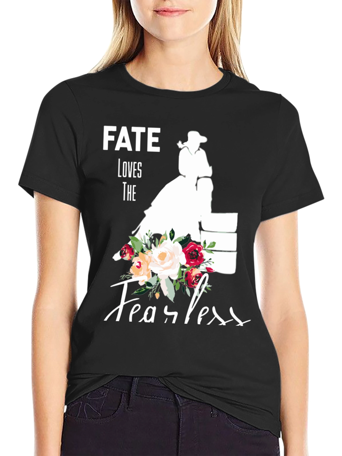 Fate Loves The Fearless Black Graphic Tee