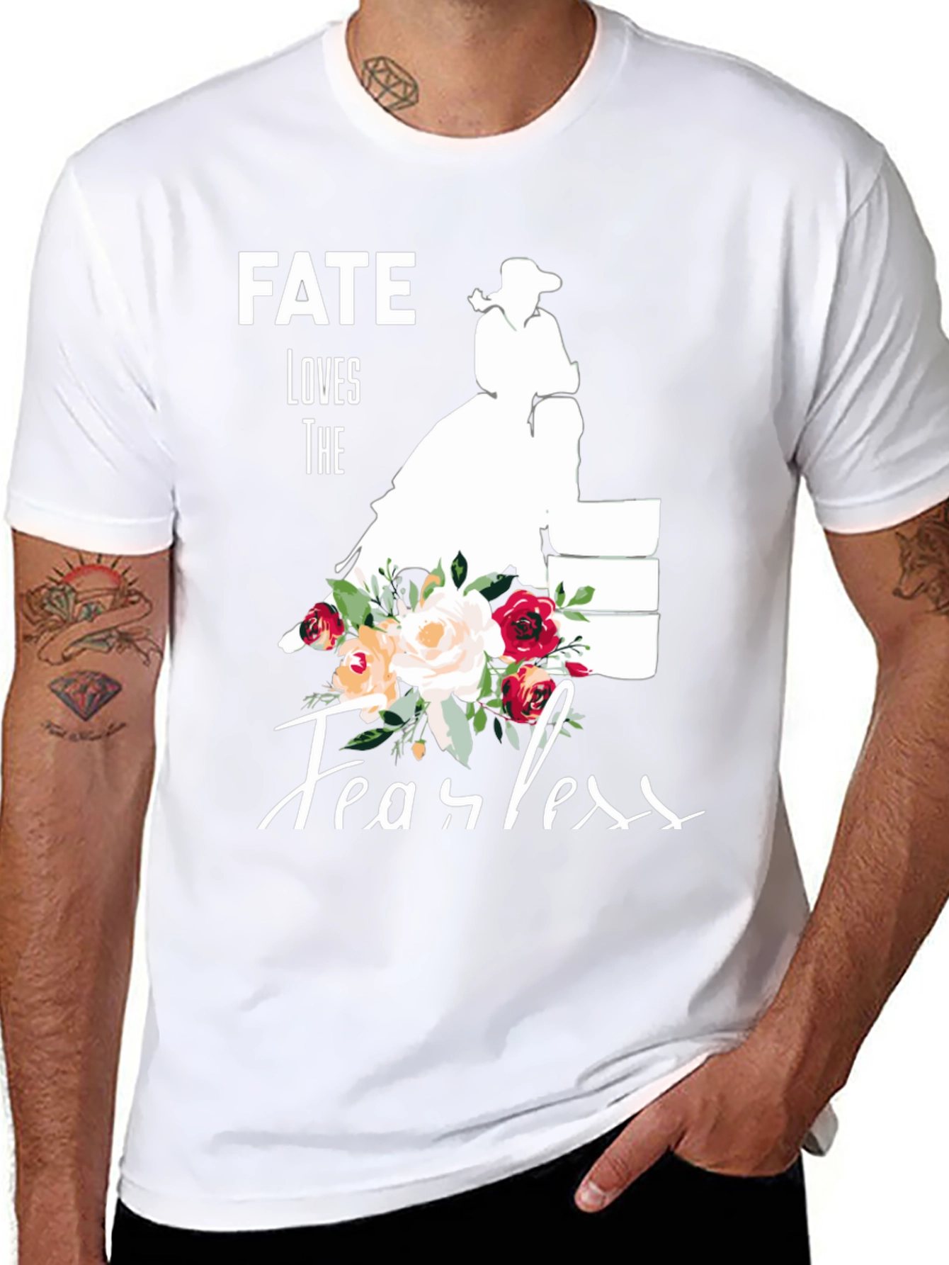 Fate Loves The Fearless Black Graphic Tee