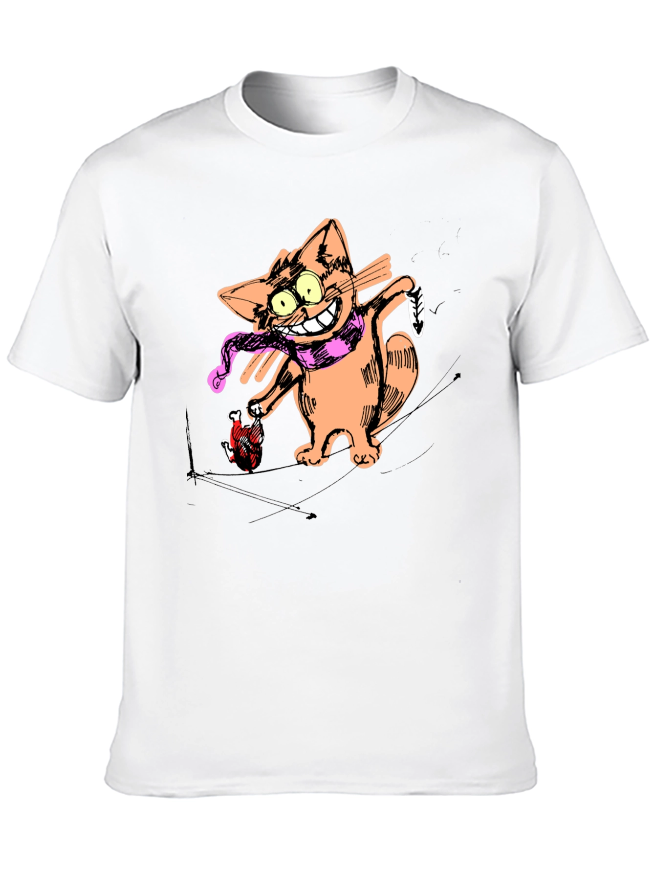 Cartoon Cat Graphic Tee