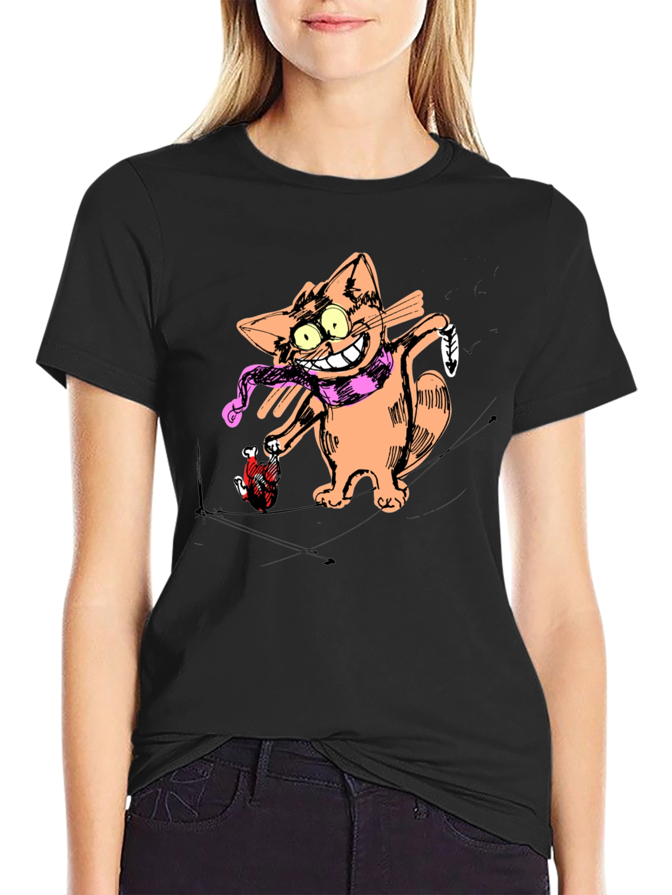 Cartoon Cat Graphic Tee