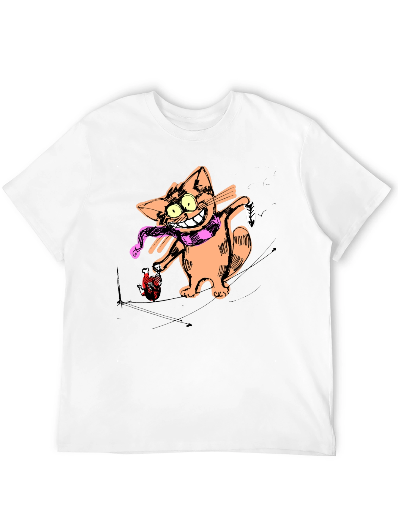 Cartoon Cat Graphic Tee