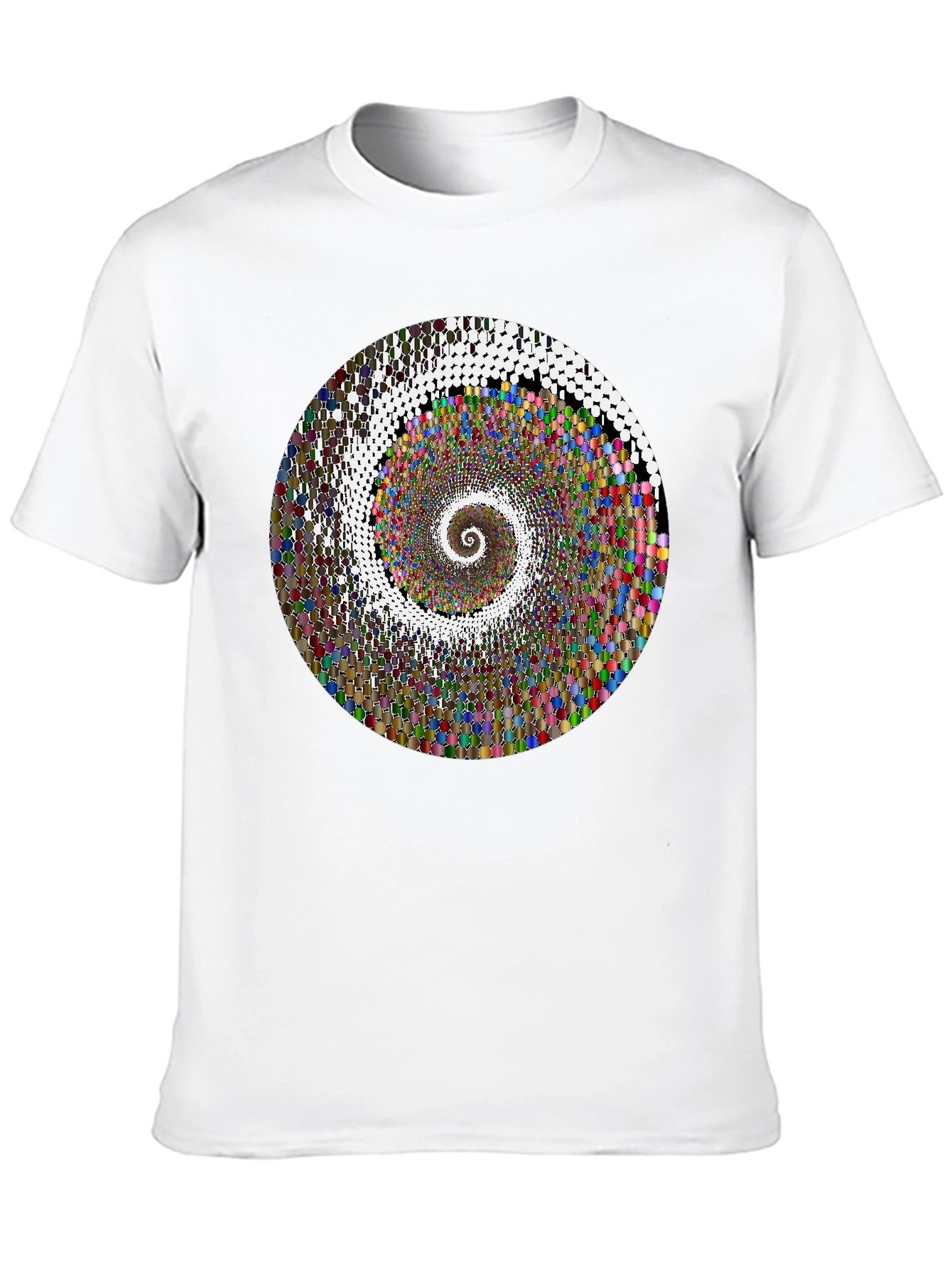 Hypnotic Spiral Graphic T-Shirt - Black Crew Neck Tee