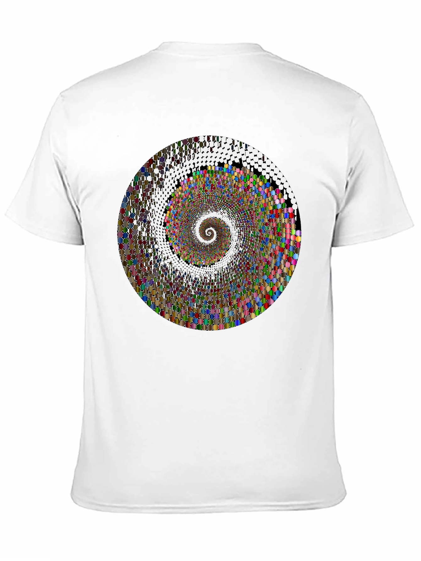 Hypnotic Spiral Graphic T-Shirt - Black Crew Neck Tee