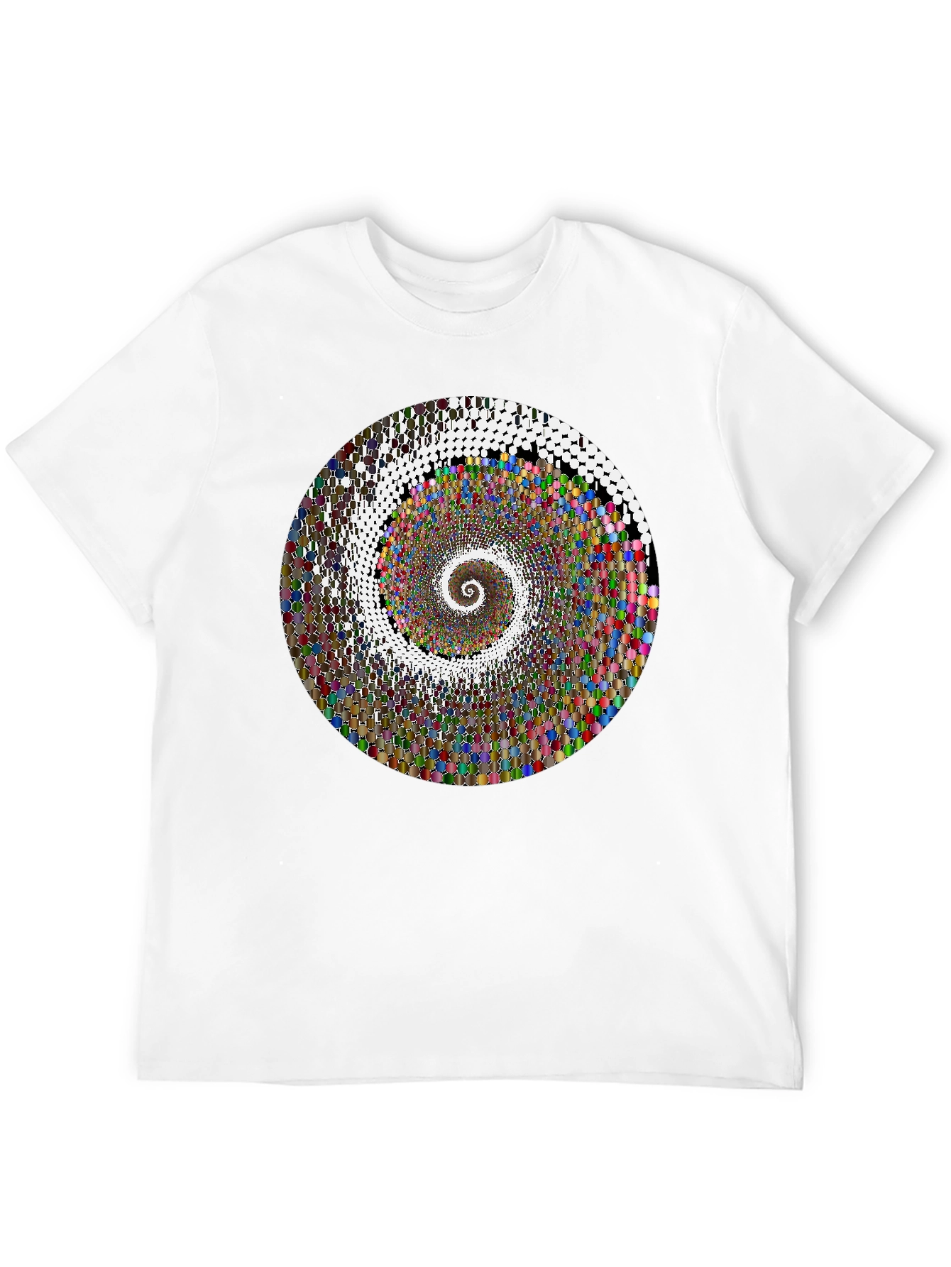 Hypnotic Spiral Graphic T-Shirt - Black Crew Neck Tee