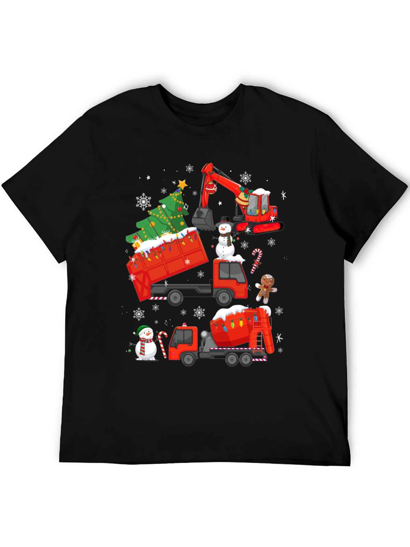 Christmas Construction Trucks T-Shirt
