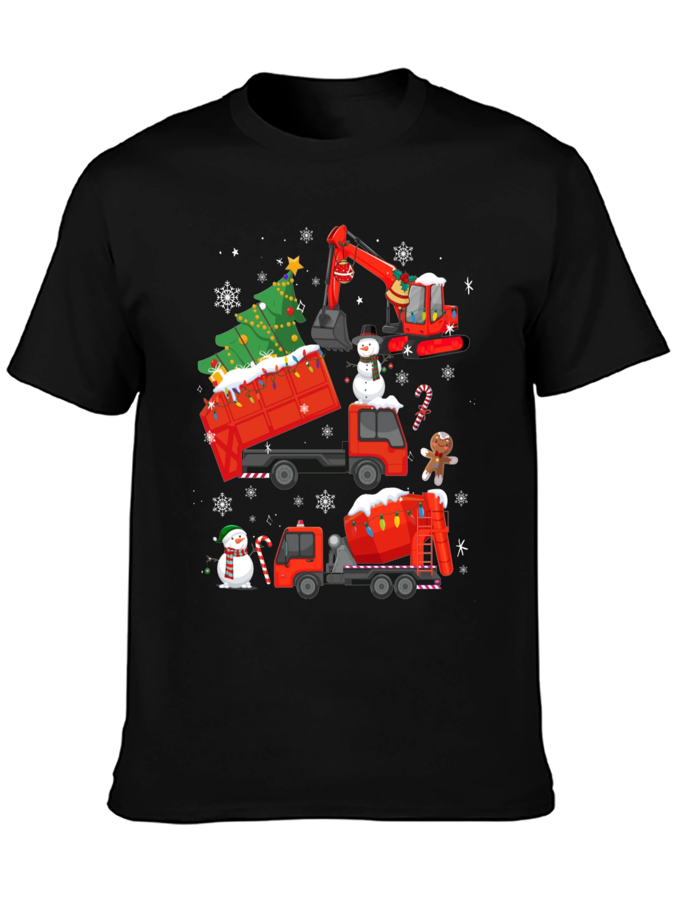 Christmas Construction Trucks T-Shirt