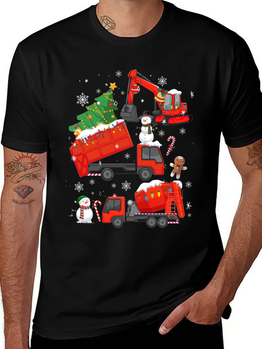 Christmas Construction Trucks T-Shirt