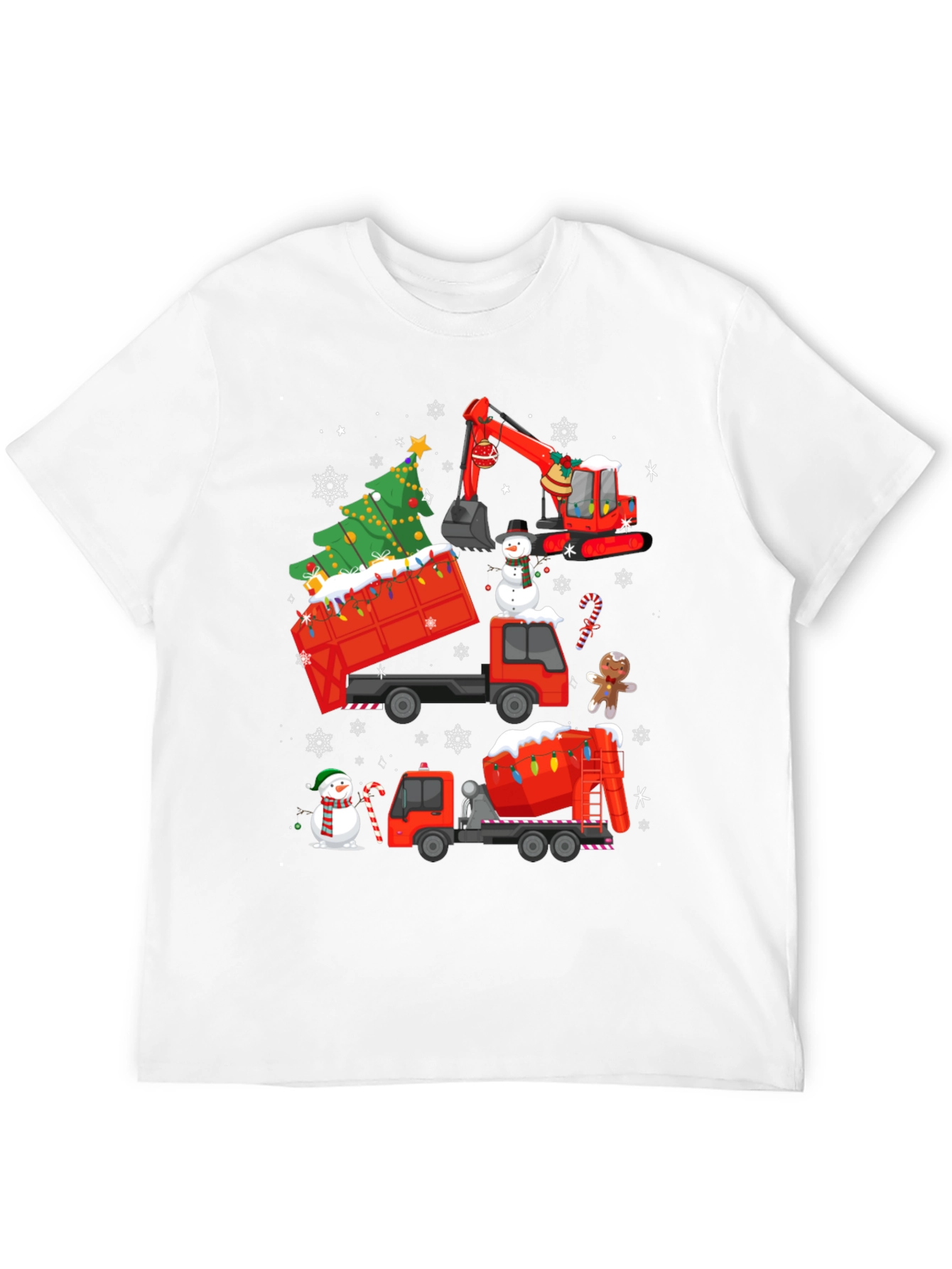 Christmas Construction Trucks T-Shirt