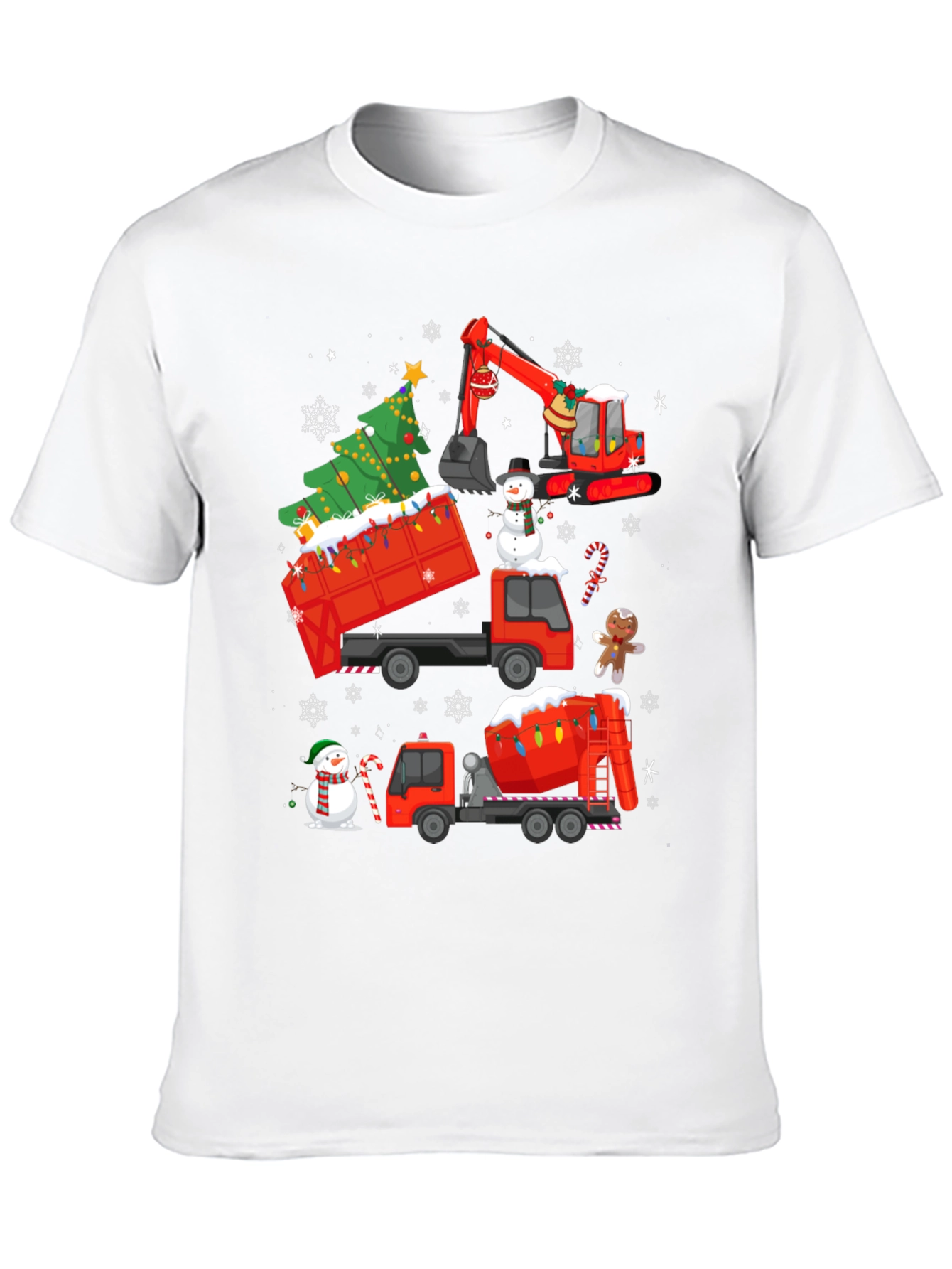 Christmas Construction Trucks T-Shirt