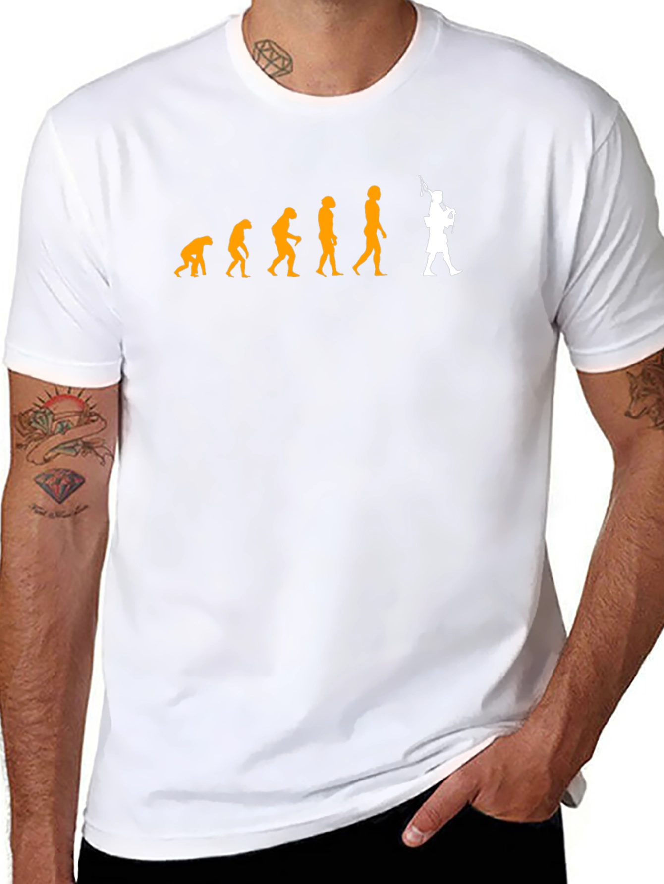 Evolution of Man Bagpipe T-Shirt