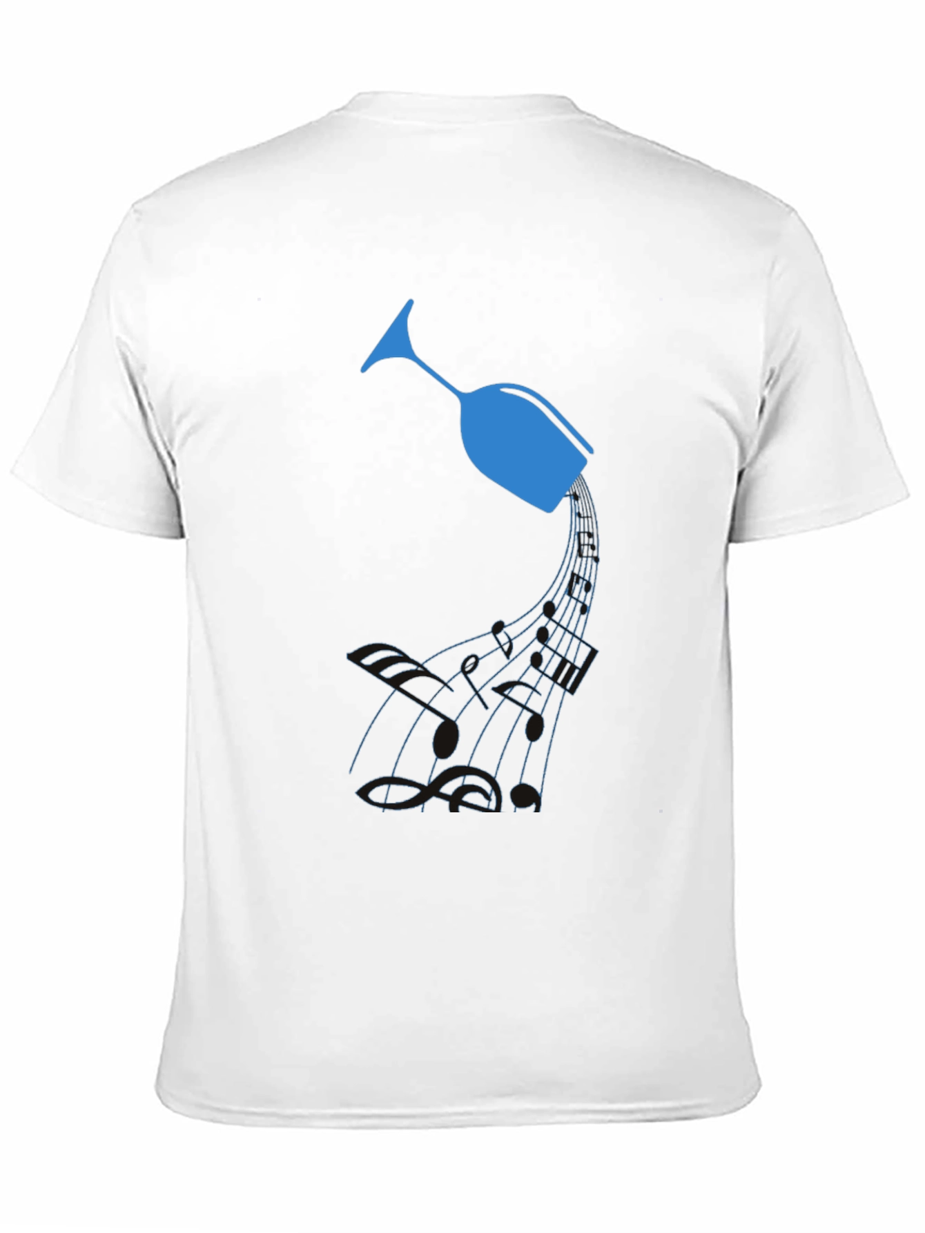 Wine Glass Graphic T-Shirt - Unique Music Design