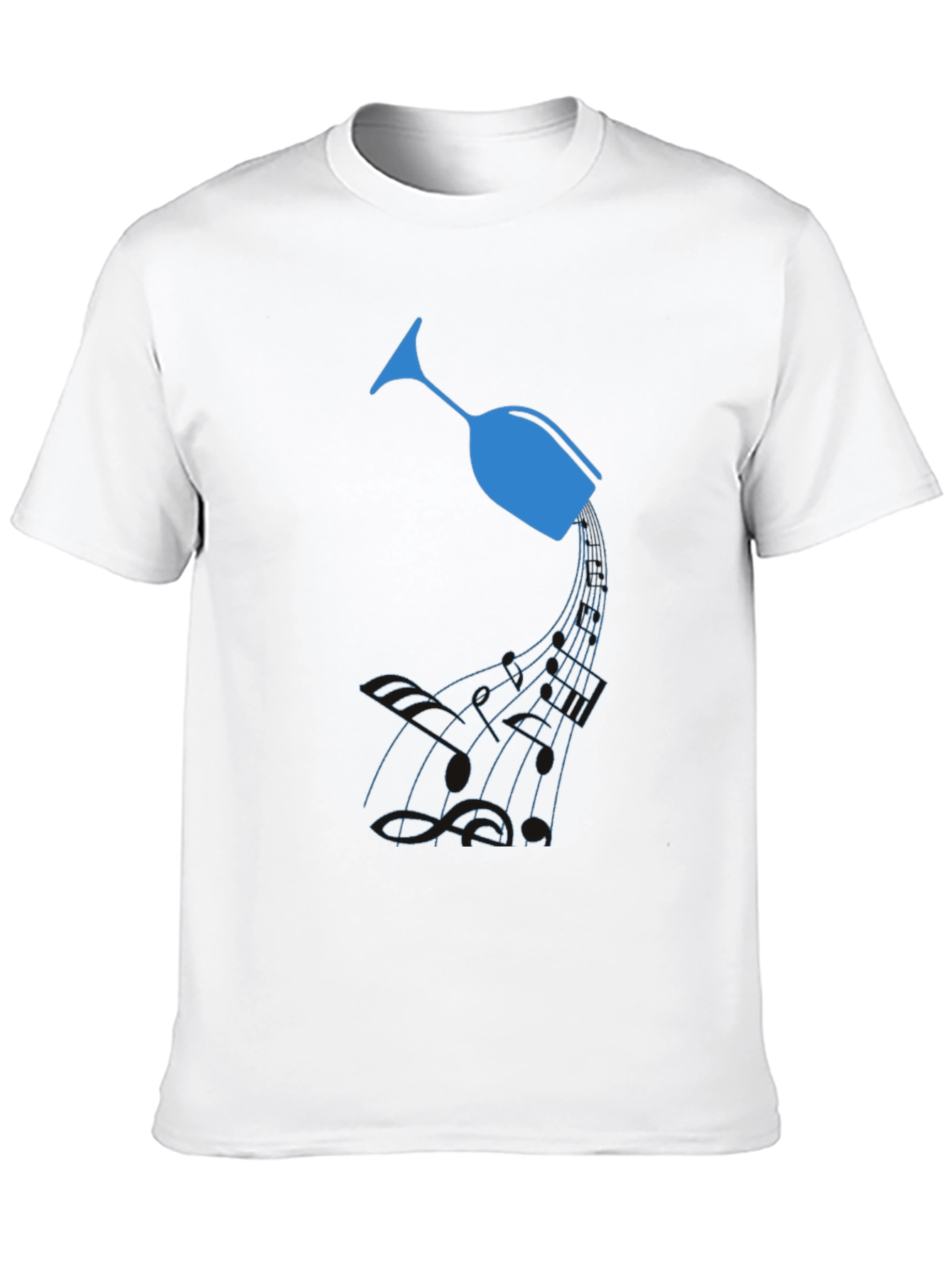 Wine Glass Graphic T-Shirt - Unique Music Design