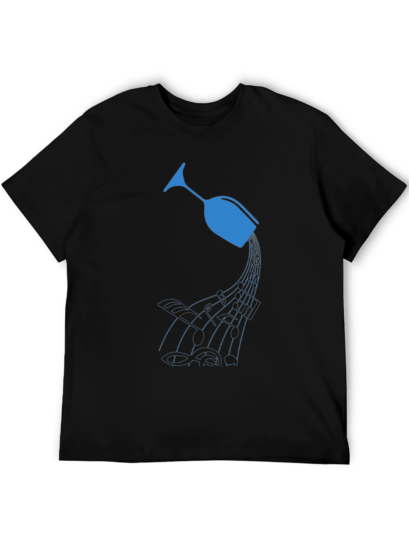 Wine Glass Graphic T-Shirt - Unique Music Design