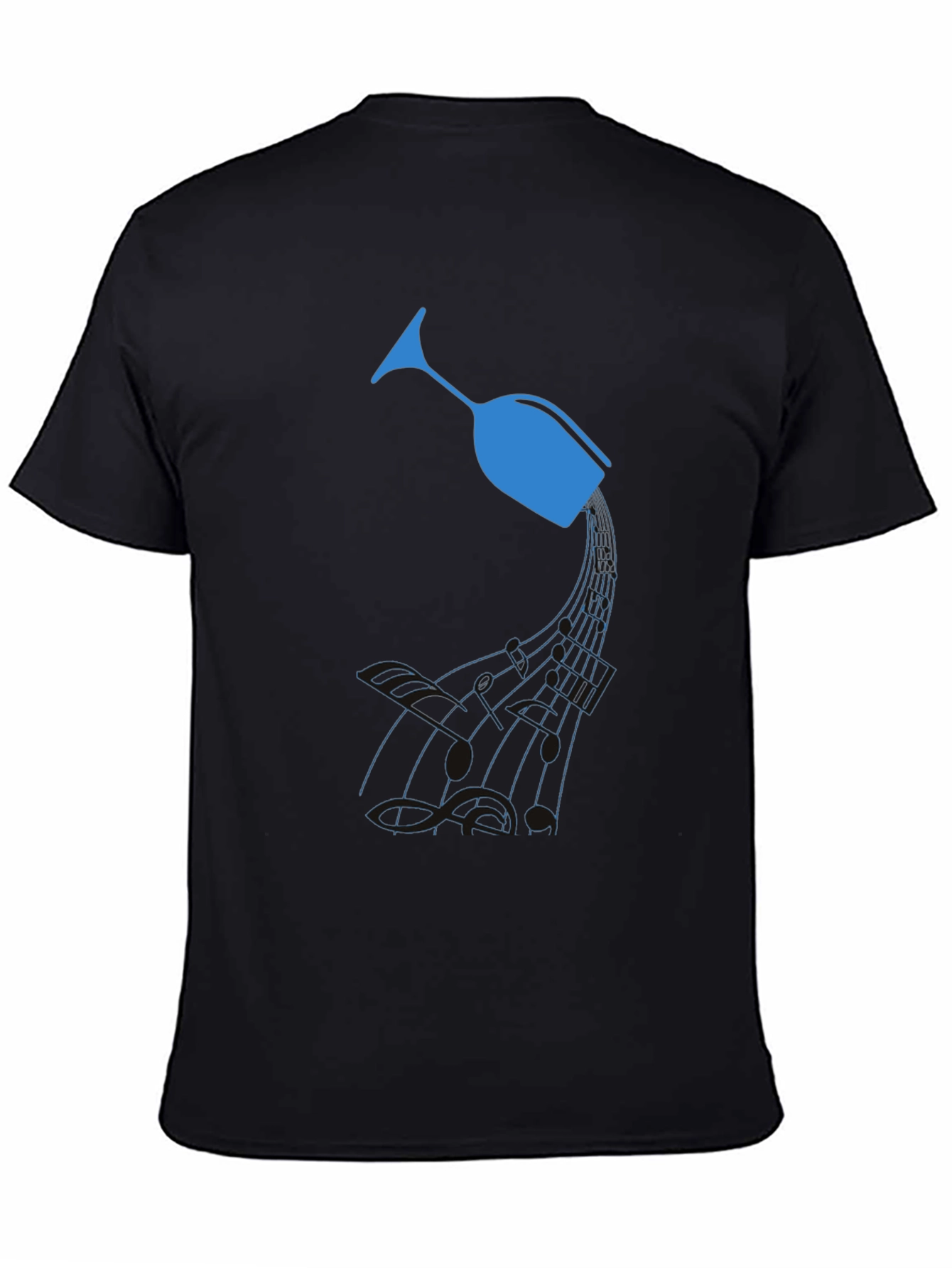 Wine Glass Graphic T-Shirt - Unique Music Design