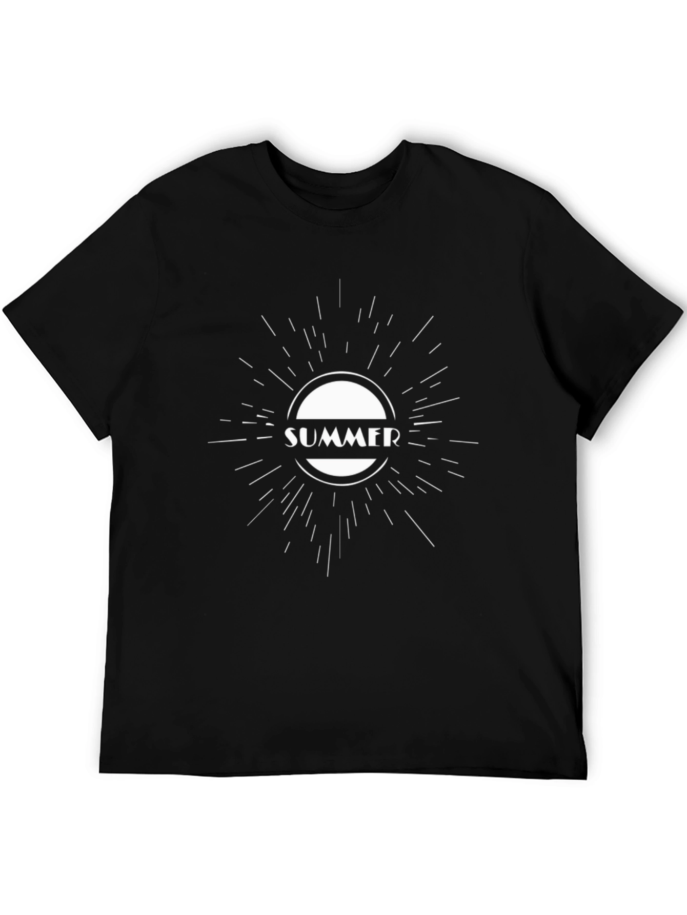 Summer Graphic Tee - Black Cotton T-Shirt