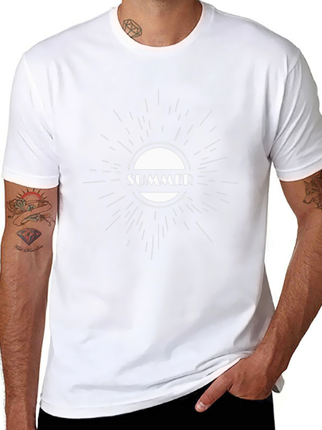 Summer Graphic Tee - Black Cotton T-Shirt