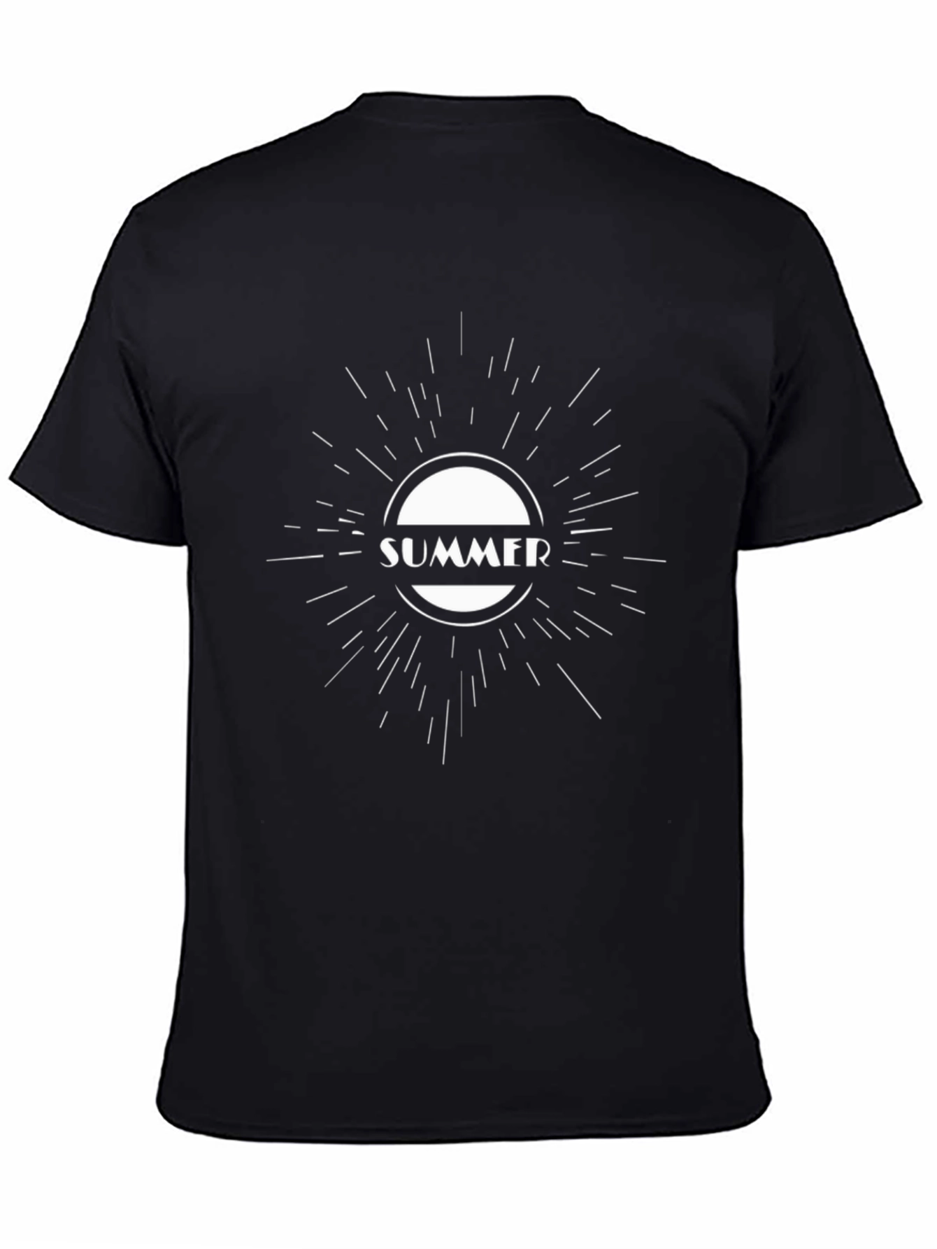 Summer Graphic Tee - Black Cotton T-Shirt