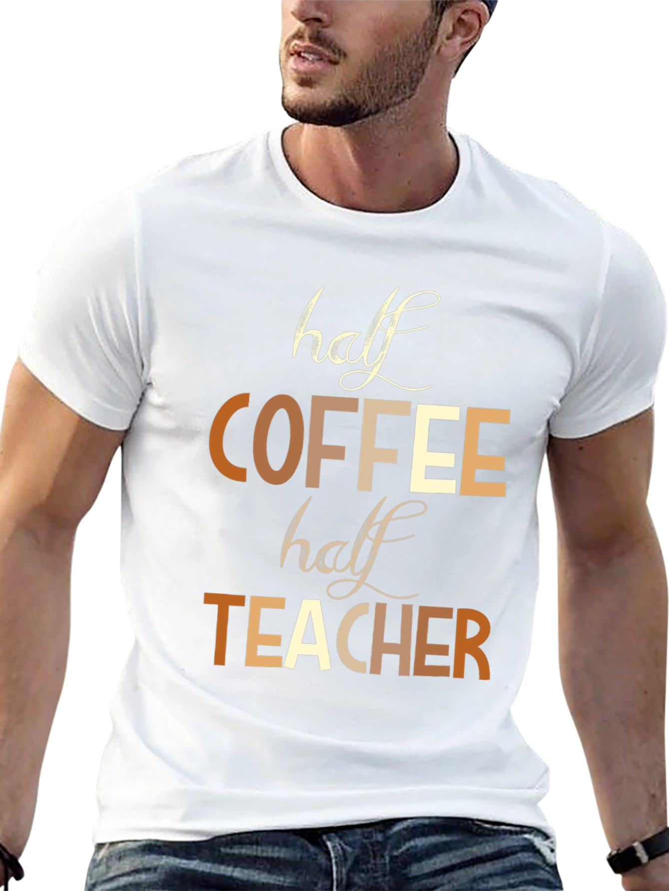 Half Coffee Half Teacher Graphic Tee