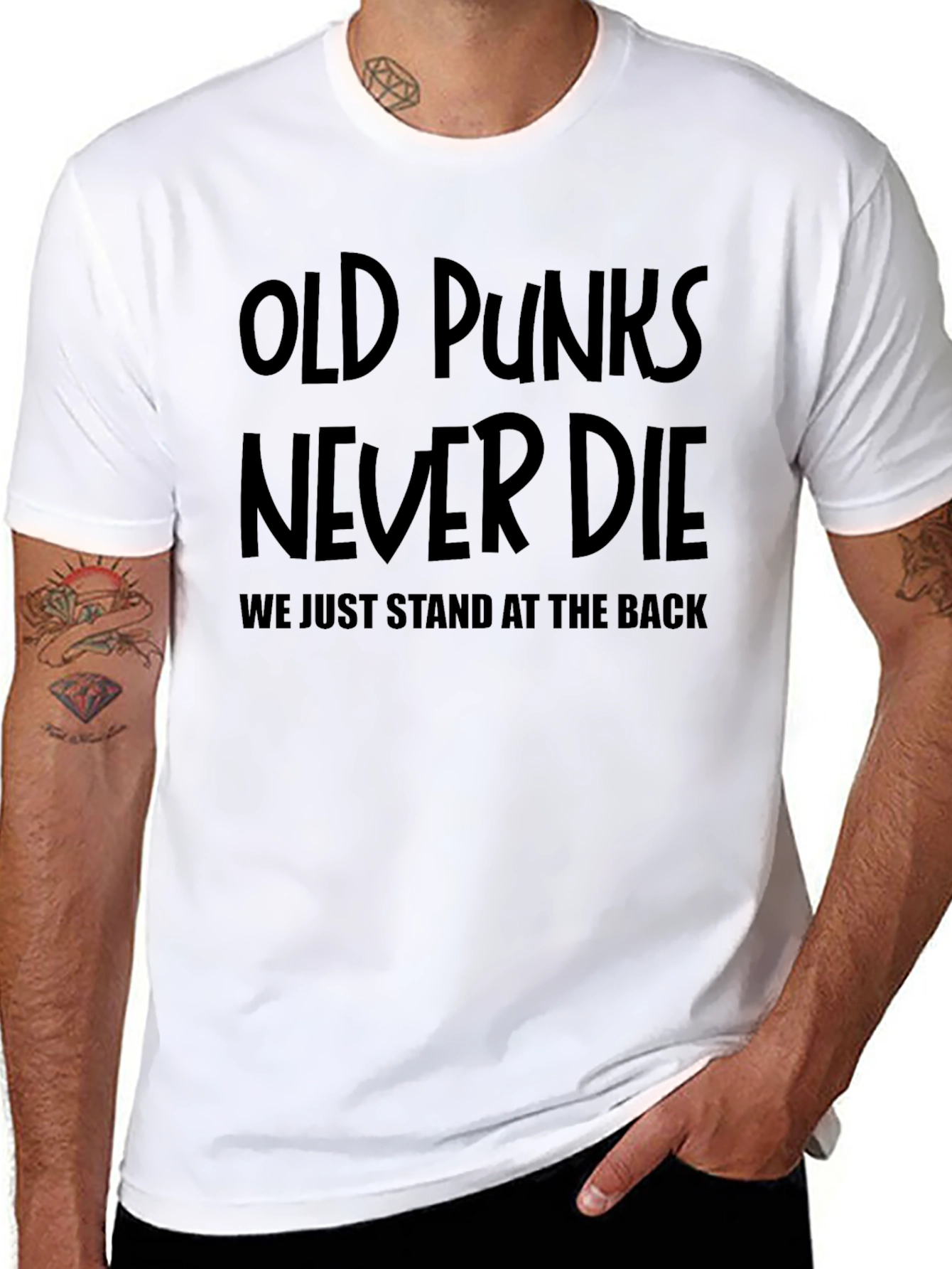 Old Punks Never Die Graphic Tee - Black