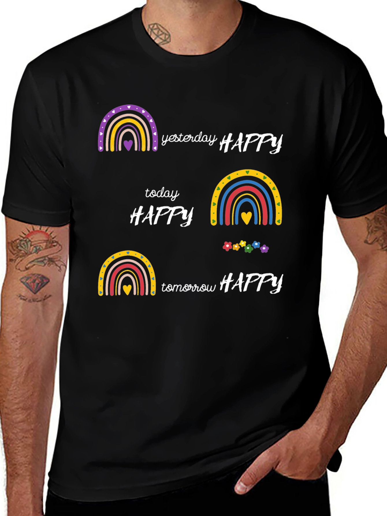 Happy Rainbow Graphic T-Shirt