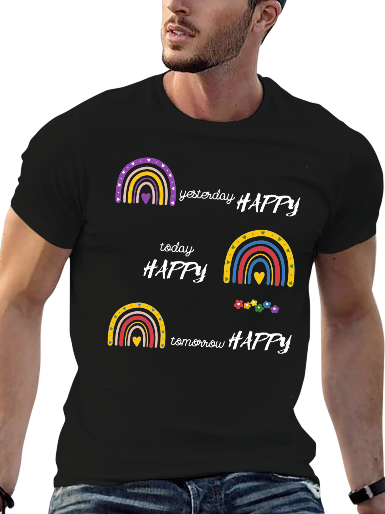 Happy Rainbow Graphic T-Shirt