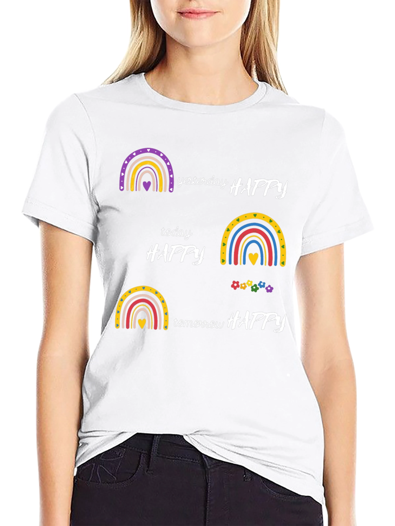 Happy Rainbow Graphic T-Shirt
