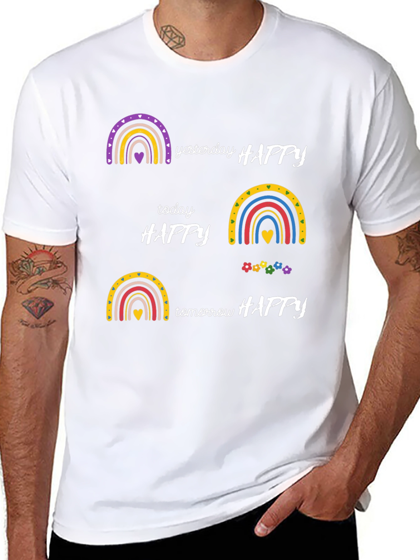 Happy Rainbow Graphic T-Shirt