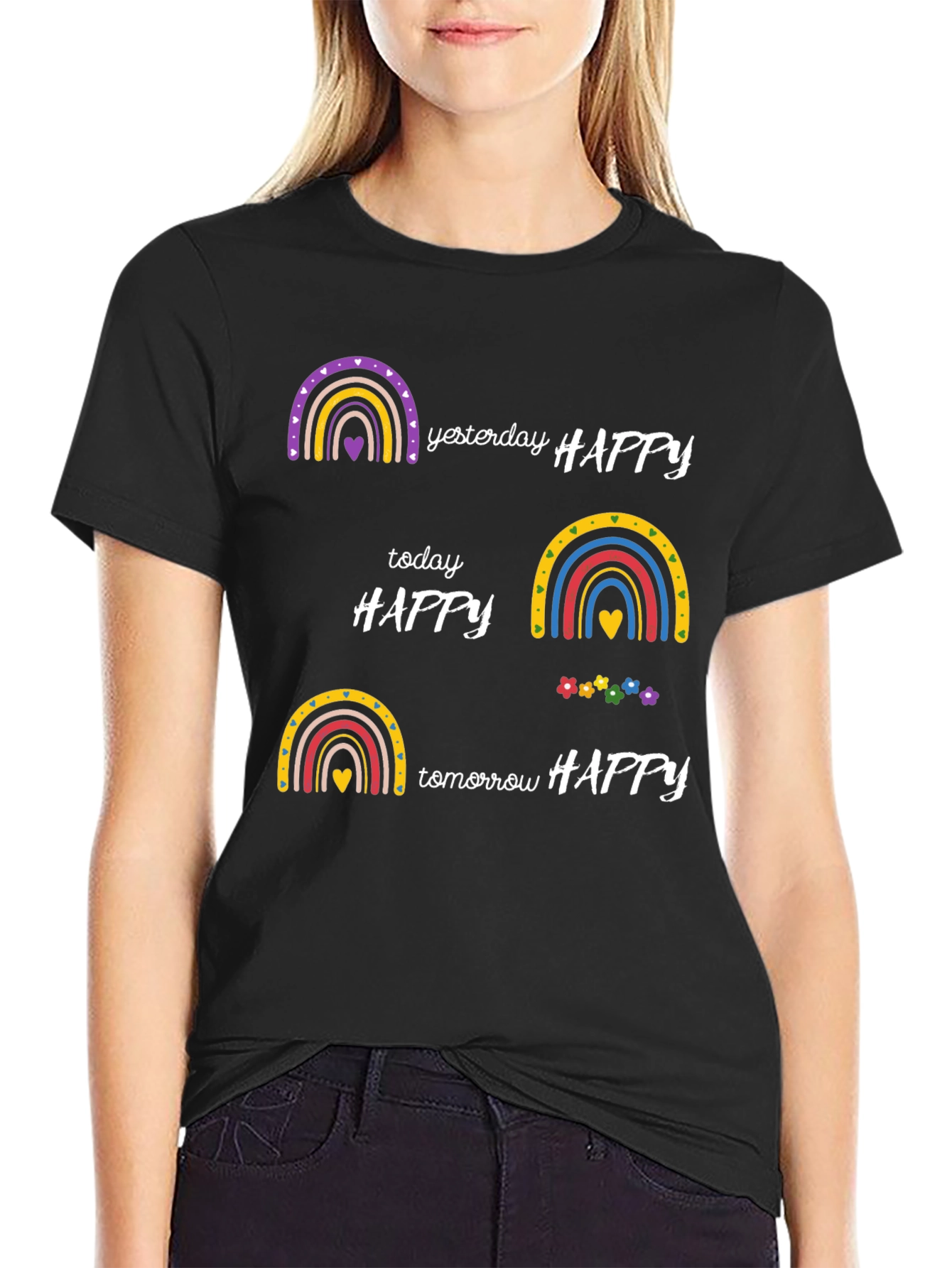 Happy Rainbow Graphic T-Shirt