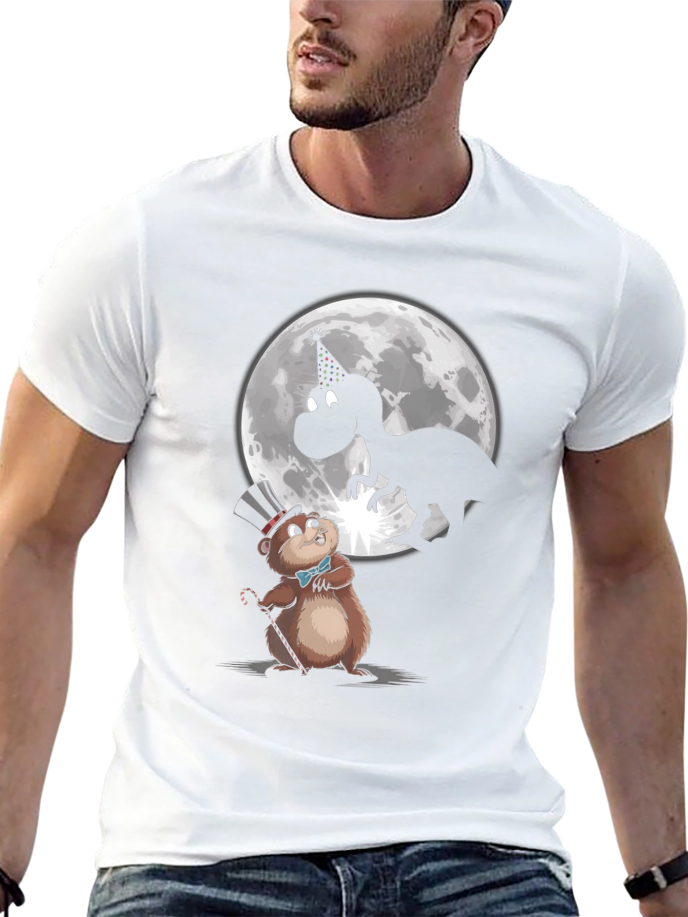Party Animal T-Shirt: Dino & Groundhog