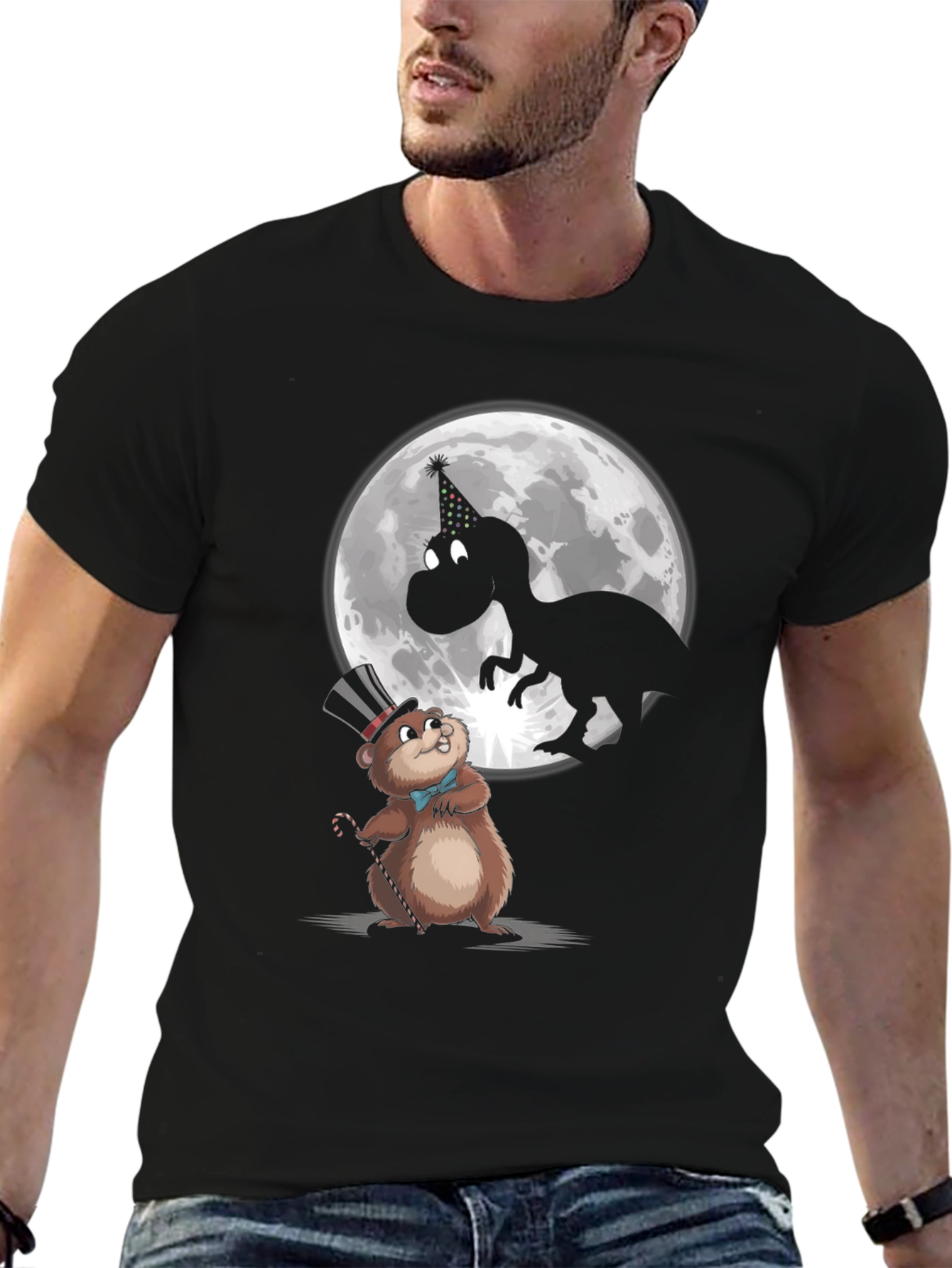 Party Animal T-Shirt: Dino & Groundhog