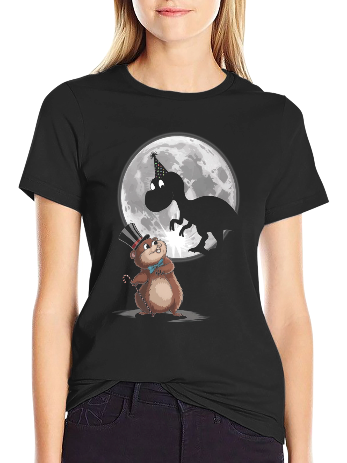 Party Animal T-Shirt: Dino & Groundhog
