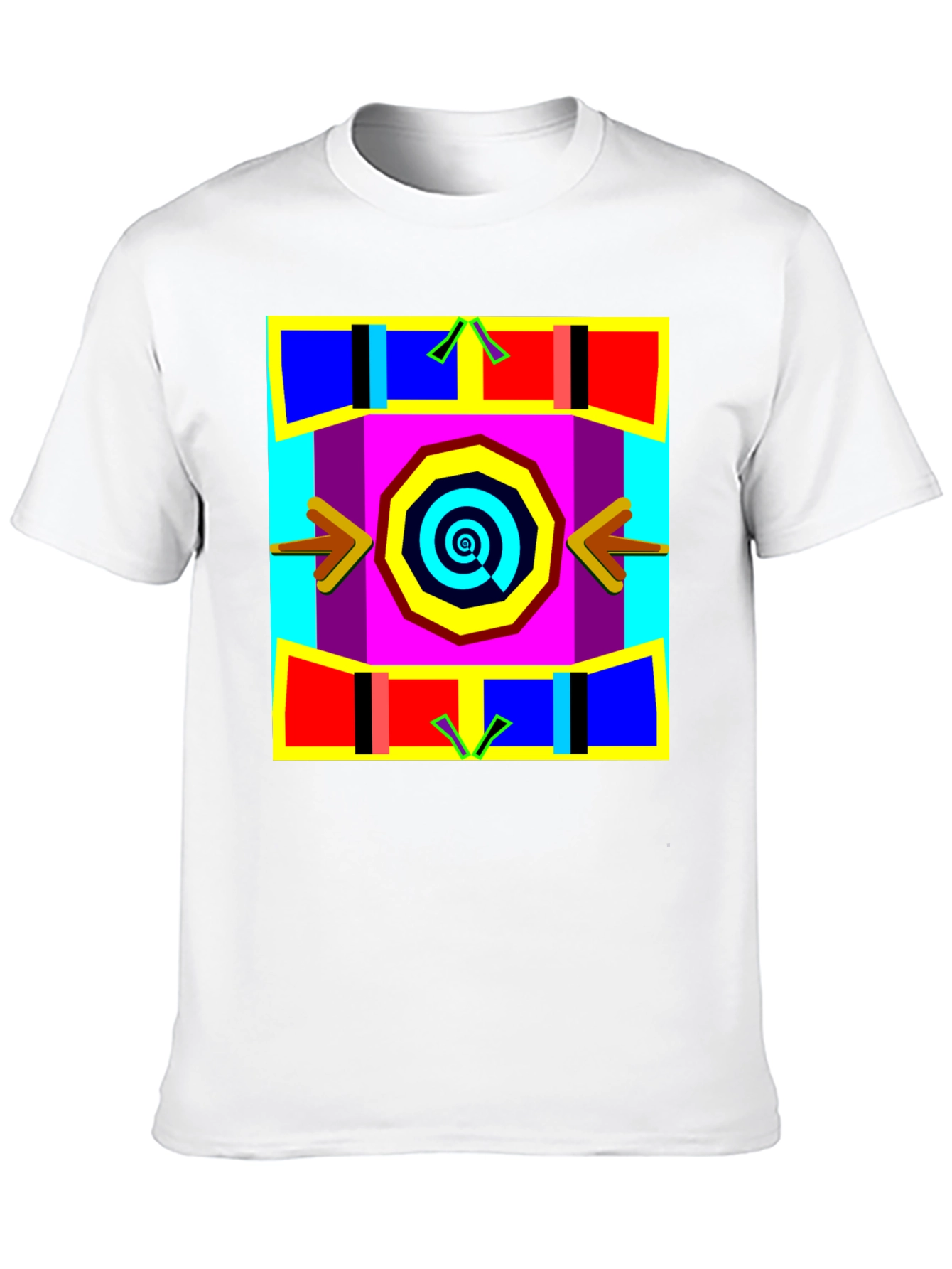 Abstract Geometric Graphic Print Black T-Shirt