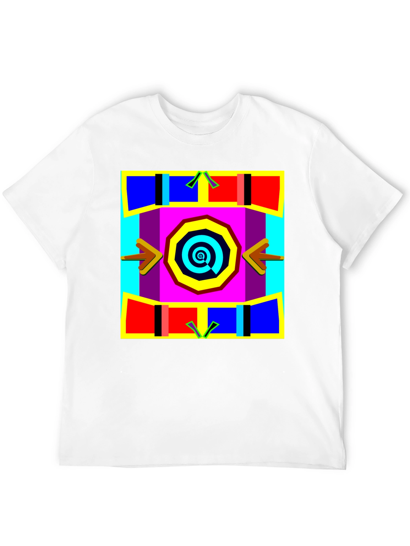 Abstract Geometric Graphic Print Black T-Shirt