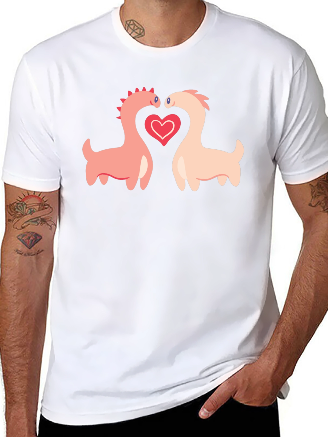 Dino Love Black T-Shirt