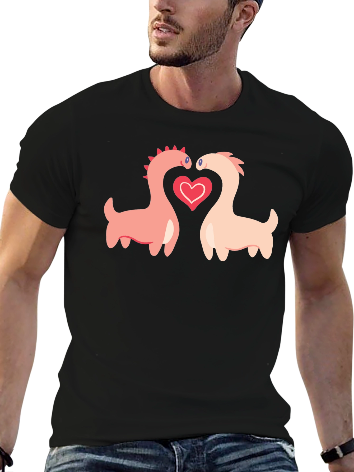 Dino Love Black T-Shirt