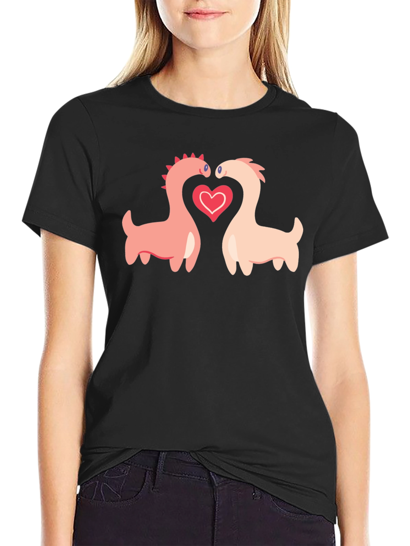 Dino Love Black T-Shirt