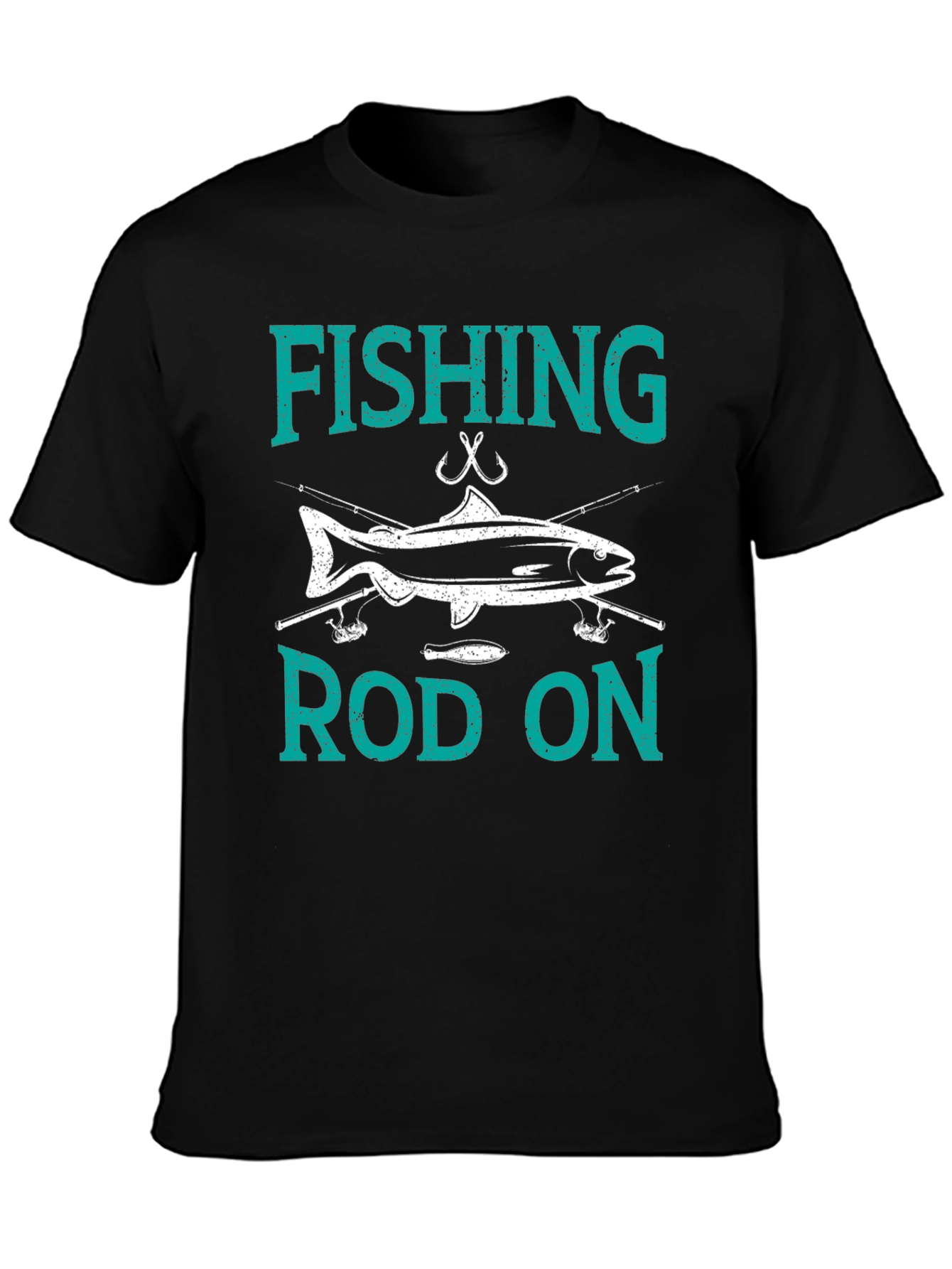 Fishing Rod On Graphic T-Shirt