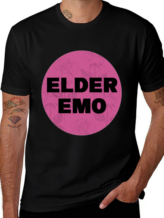 Elder Emo T-Shirt - Black Cotton Blend Graphic Tee