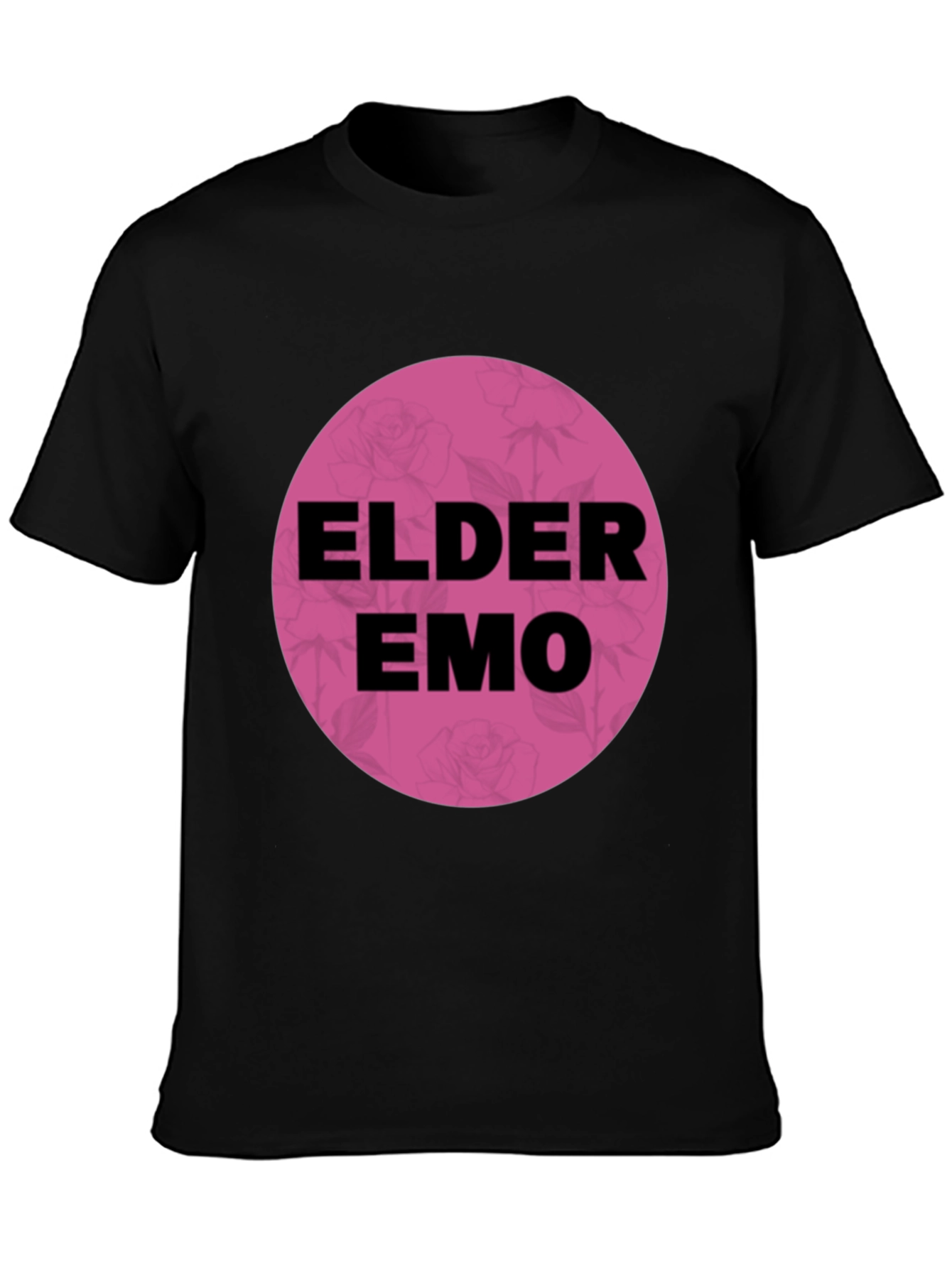 Elder Emo T-Shirt - Black Cotton Blend Graphic Tee