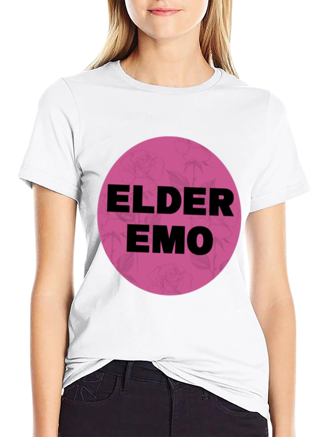 Elder Emo T-Shirt - Black Cotton Blend Graphic Tee