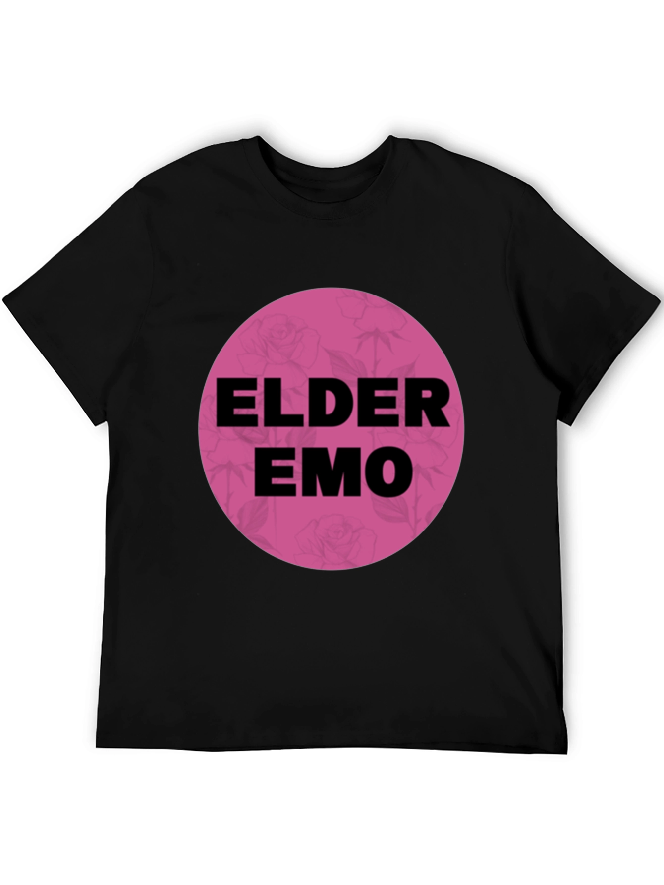 Elder Emo T-Shirt - Black Cotton Blend Graphic Tee