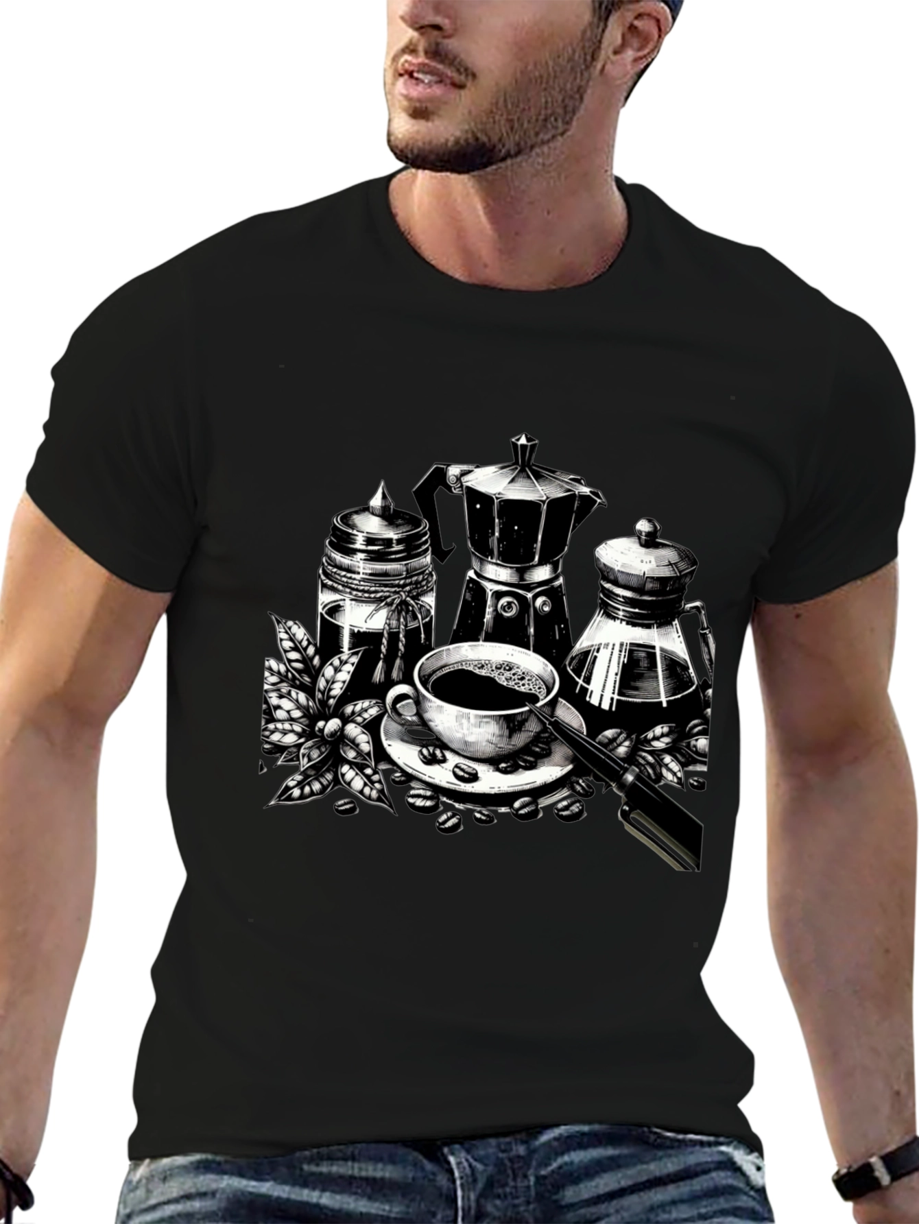 Coffee Lover Graphic Tee - Black