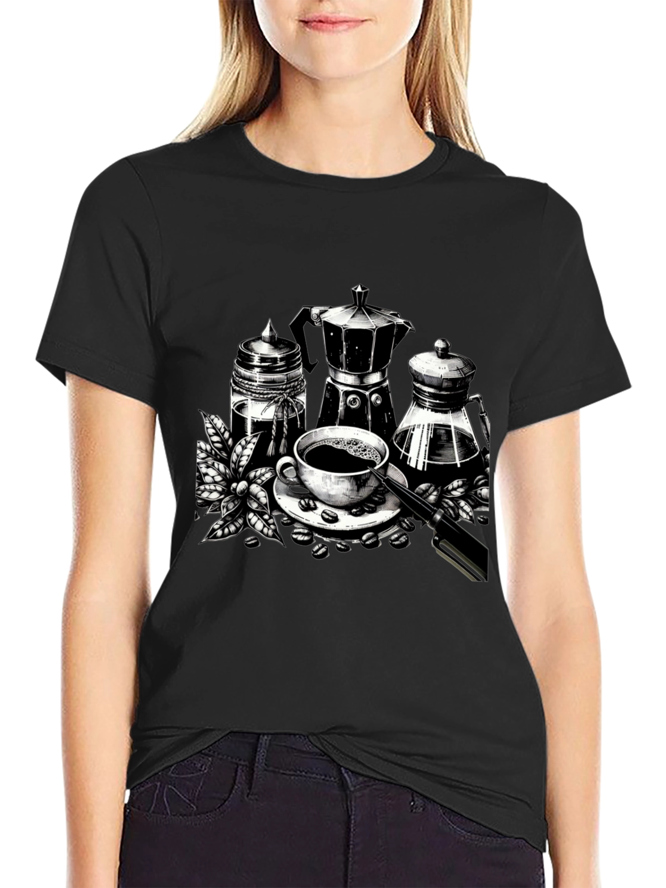 Coffee Lover Graphic Tee - Black