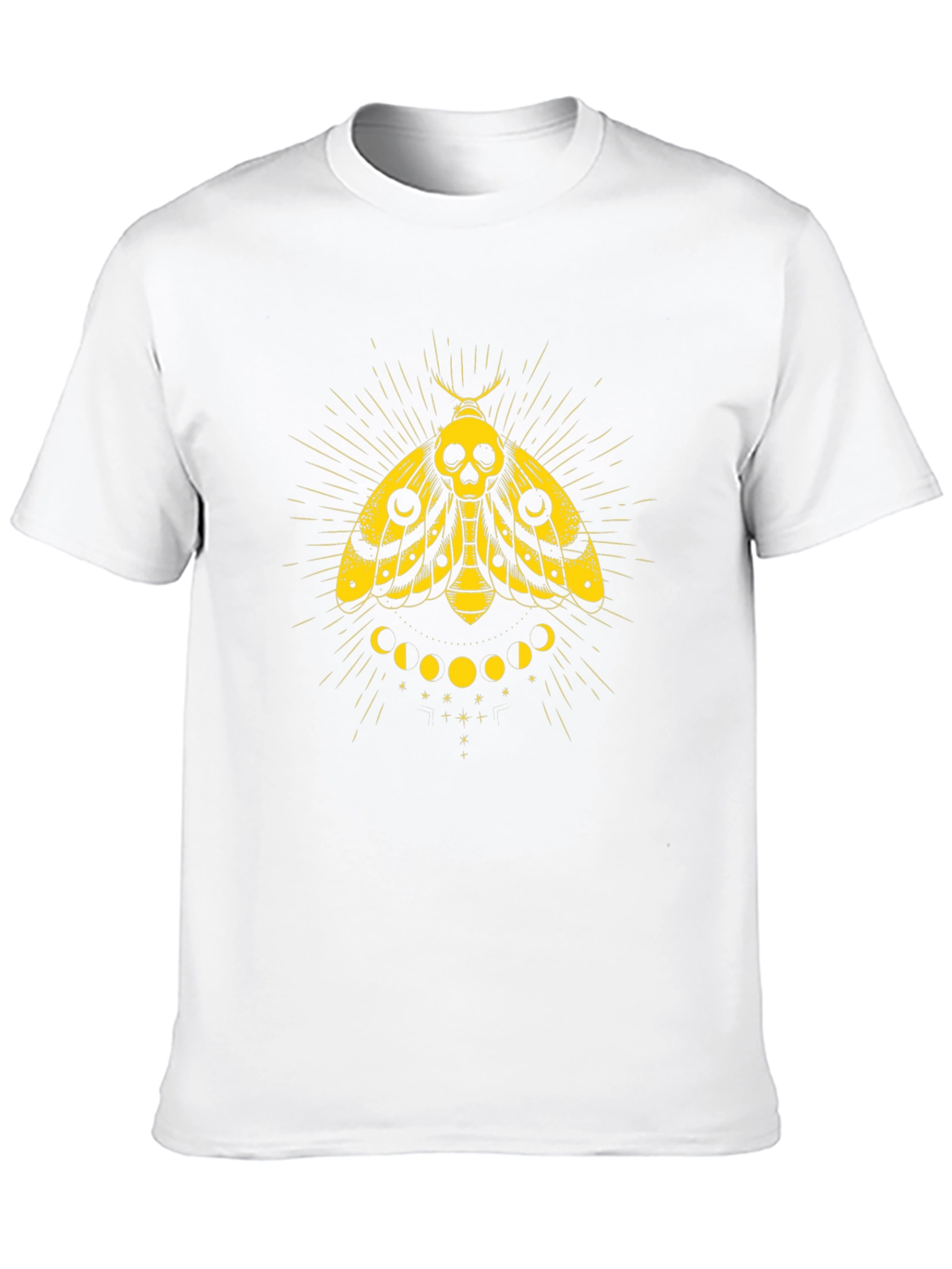Moth Skull Graphic Tee - Black Cotton T-Shirt