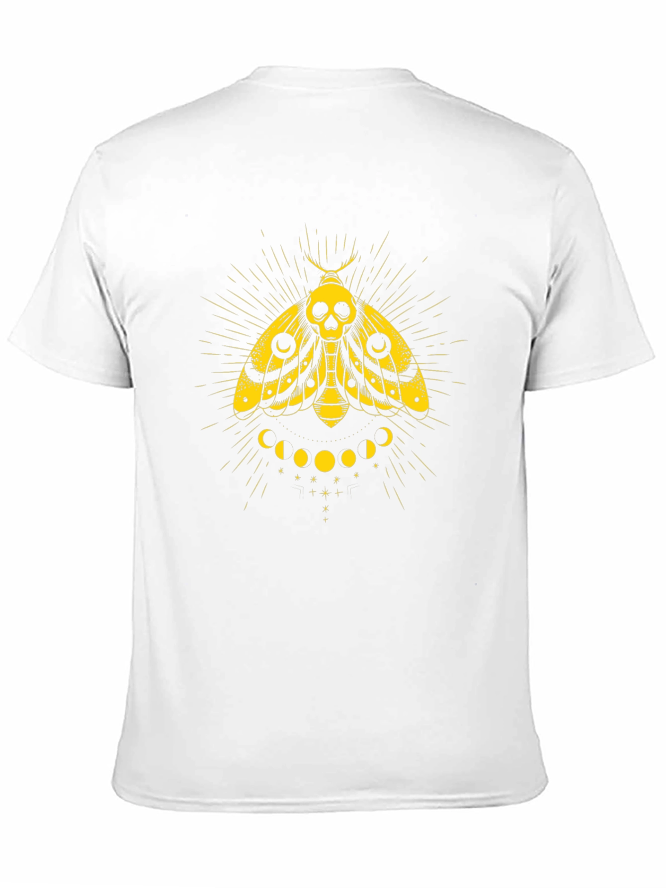 Moth Skull Graphic Tee - Black Cotton T-Shirt