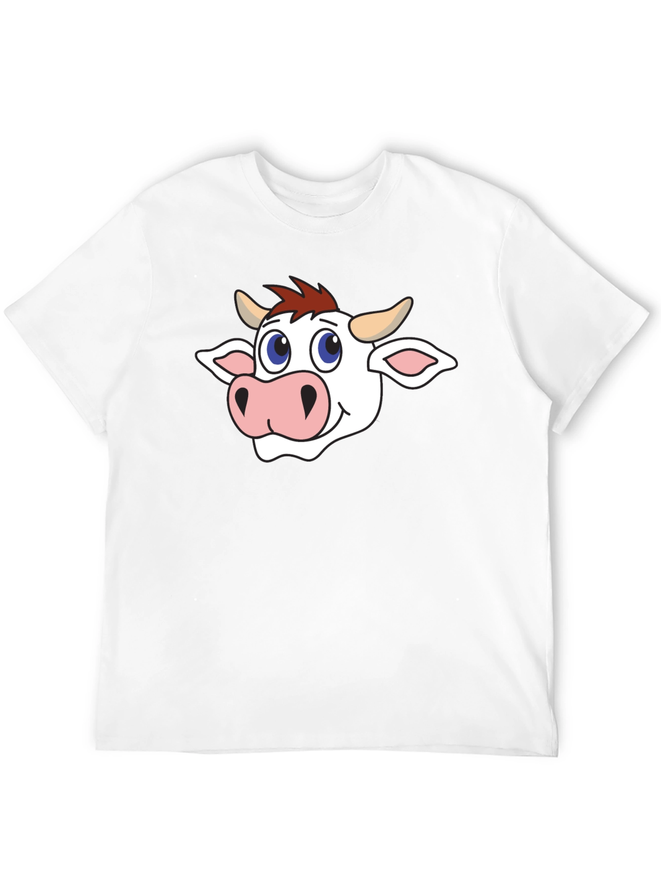 Cow Cartoon Graphic Black T-Shirt