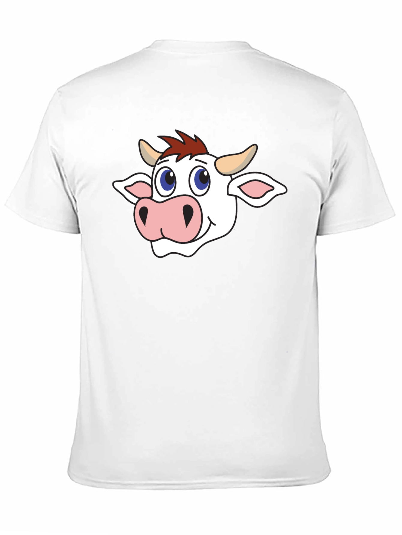 Cow Cartoon Graphic Black T-Shirt