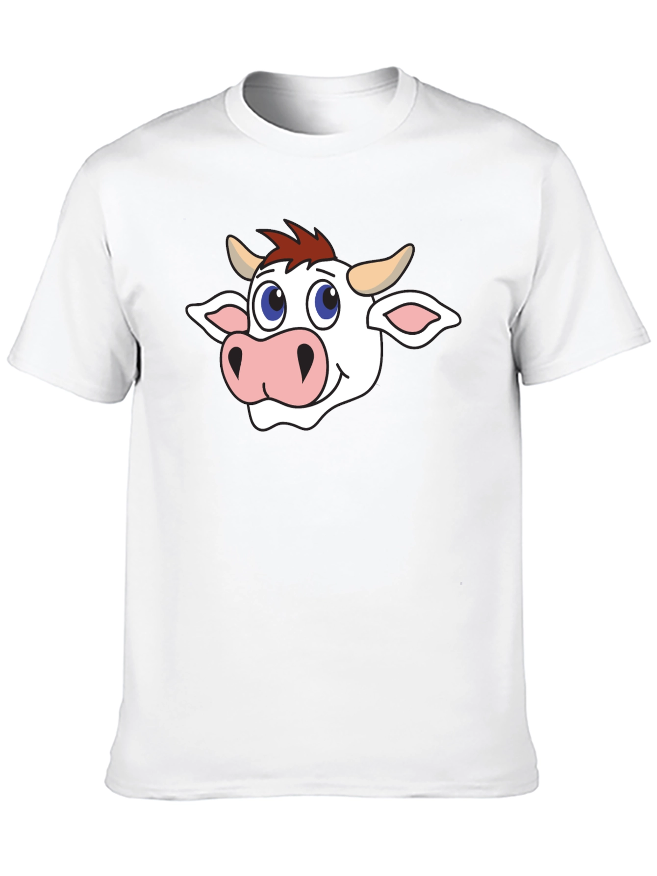 Cow Cartoon Graphic Black T-Shirt